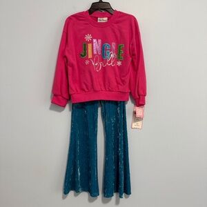 Rare Edition Big Girls Holiday 2 Pc Set - Pants, Sweatshirt Size 8
